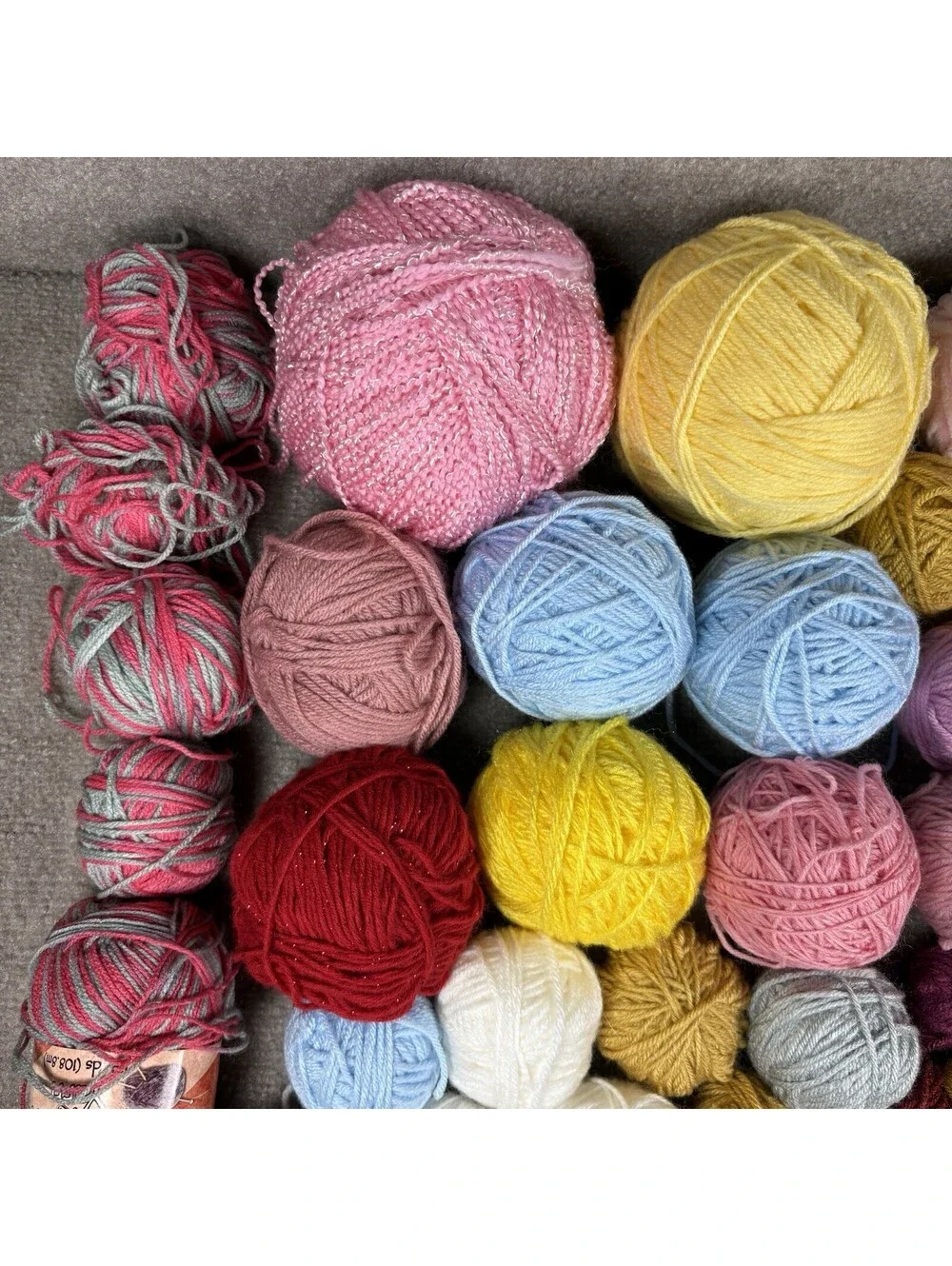 Mixed Yarn Lot Assorted Colors Textures for Knitting Crochet Crafts Acrylic